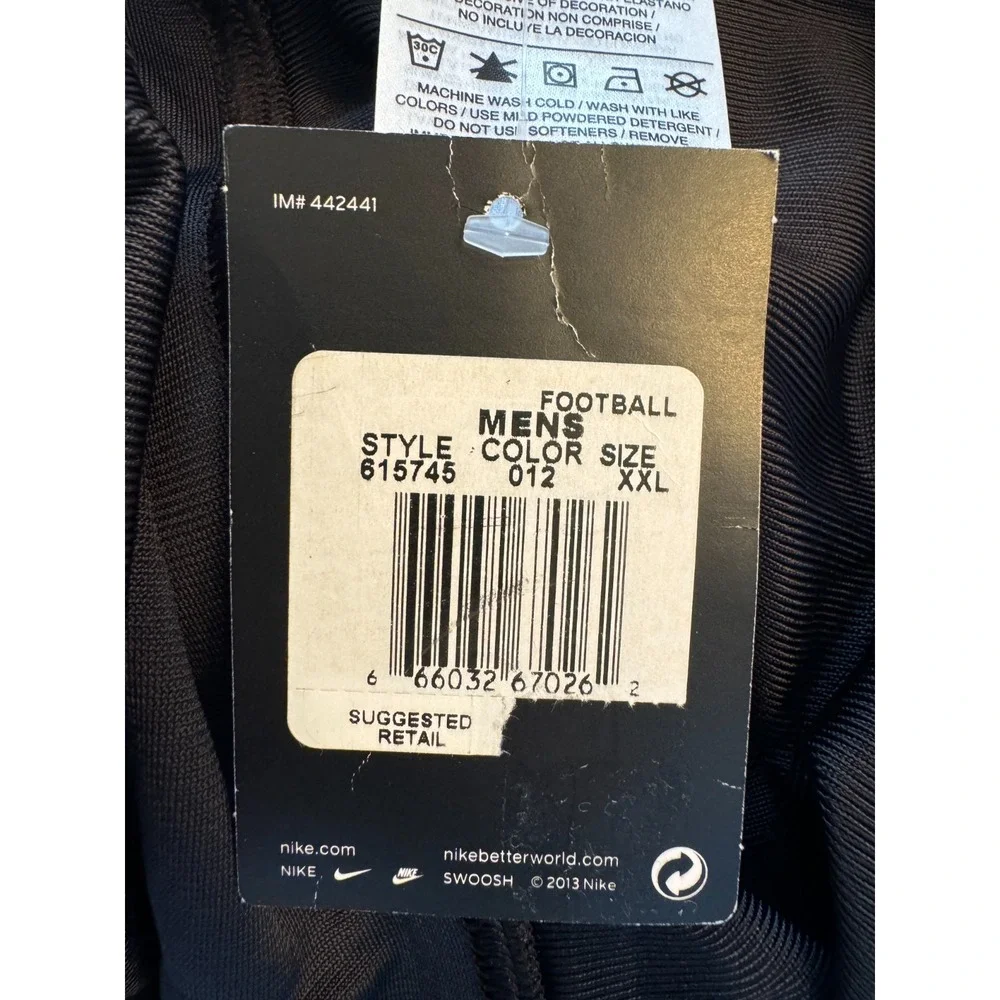 NEW NIKE TEAM OPEN FIELD BLACK‎ & WHITE FOOTBALL PANTS Men's Size XXL 615745-012